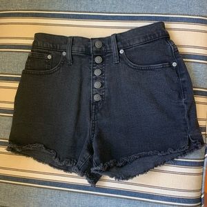 Madewell dark grey cutoff denim shorts